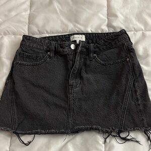 Black Denim Mini Skirt